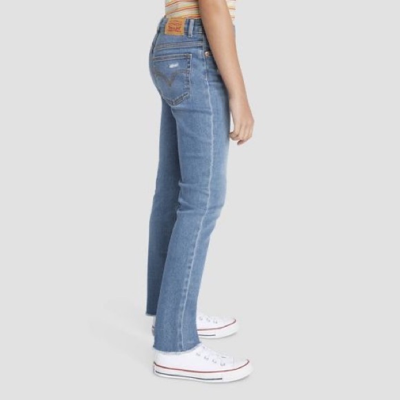 Levi's• Girls' High-Rise Straight Jeans - Medium Wash - Picture 8 of 14